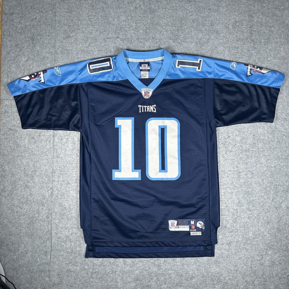 Vintage Reebok NFL Equipment Authentic Jersey Mens Medium Navy Blue / Light Blue
